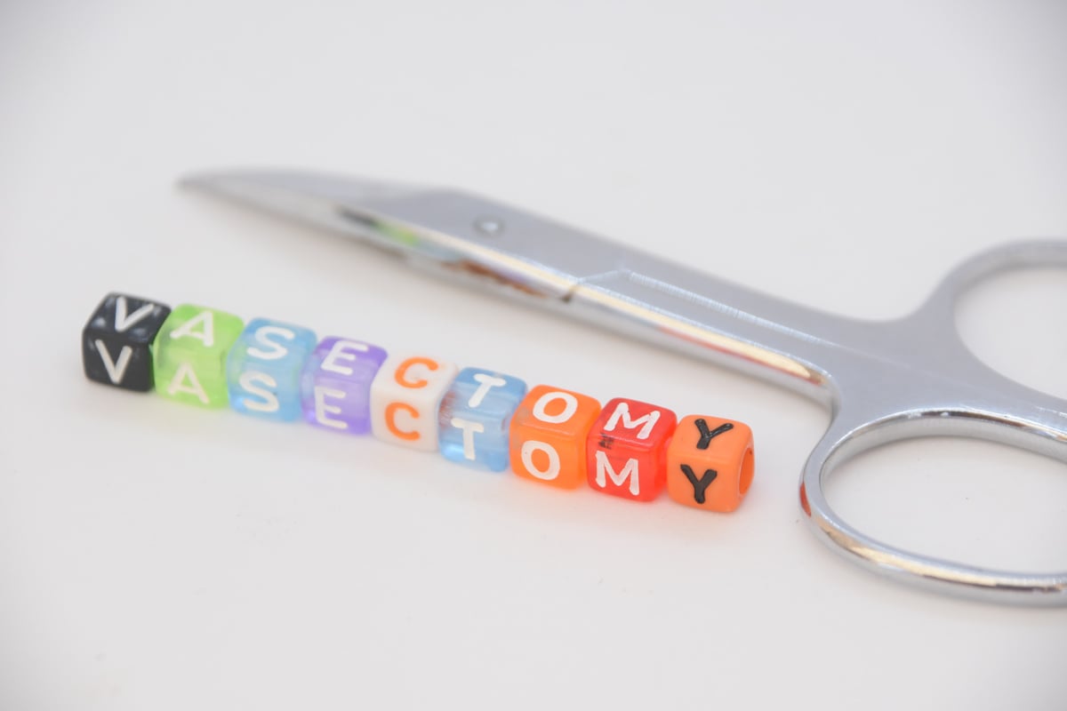 Word VASECTOMY made of letter cubes