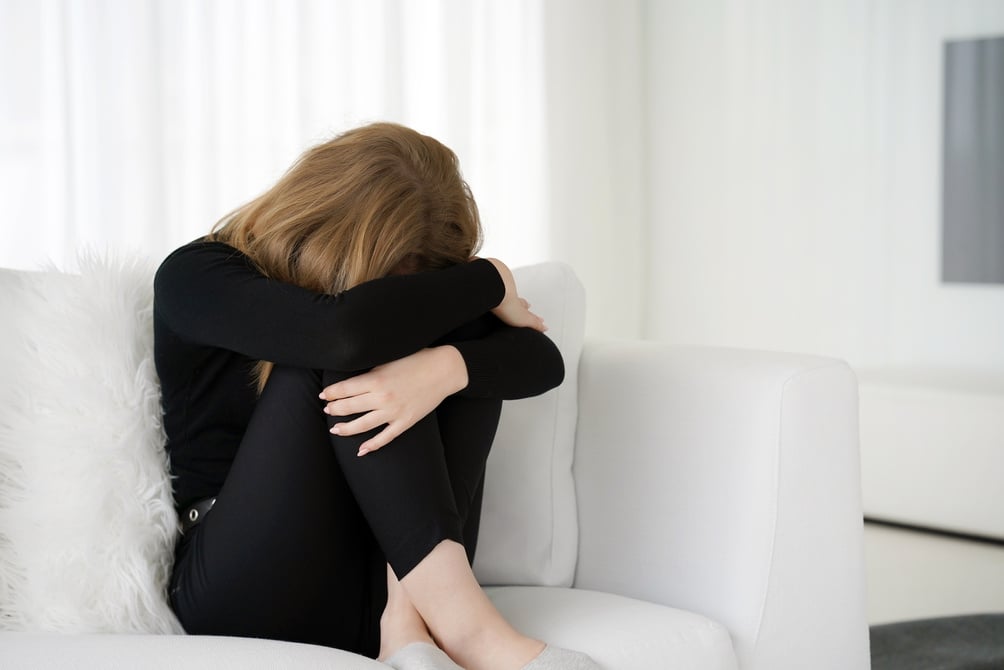 young woman in grief